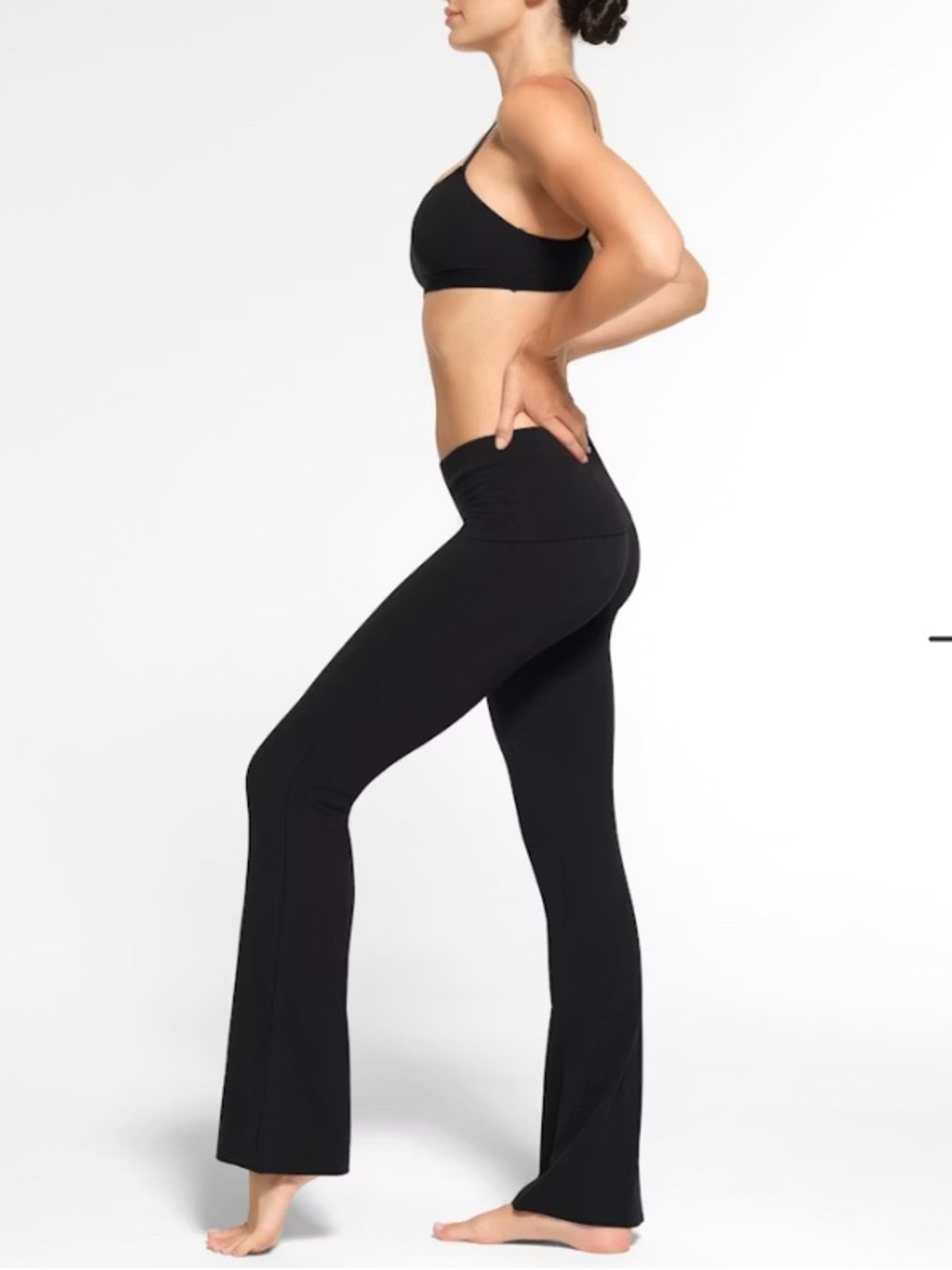 SKIMS NWT Fold Over Black Cotton Jersey Pant